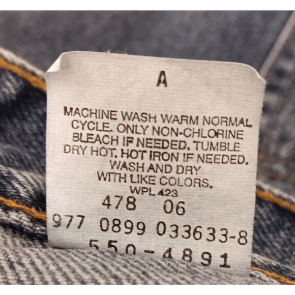 Vtg Levis 550 Jeans Men 36x33 Blue Denim Relaxed Tapered 90s Y2K NEW DEADSTOCK - Picture 8 of 8